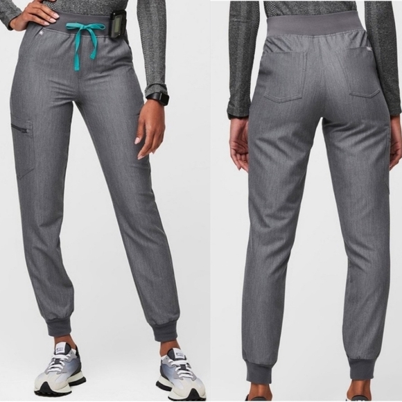 Figs Graphite Gray Zamora High Waisted Petite Joggers Scrub Pants Sz XSP - Picture 1 of 12